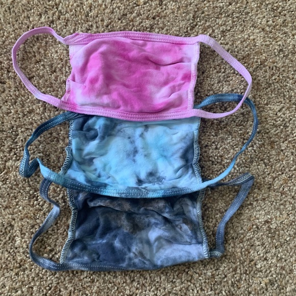 NWT blue & pink tie dye cotton face mask bundle - Picture 4 of 13